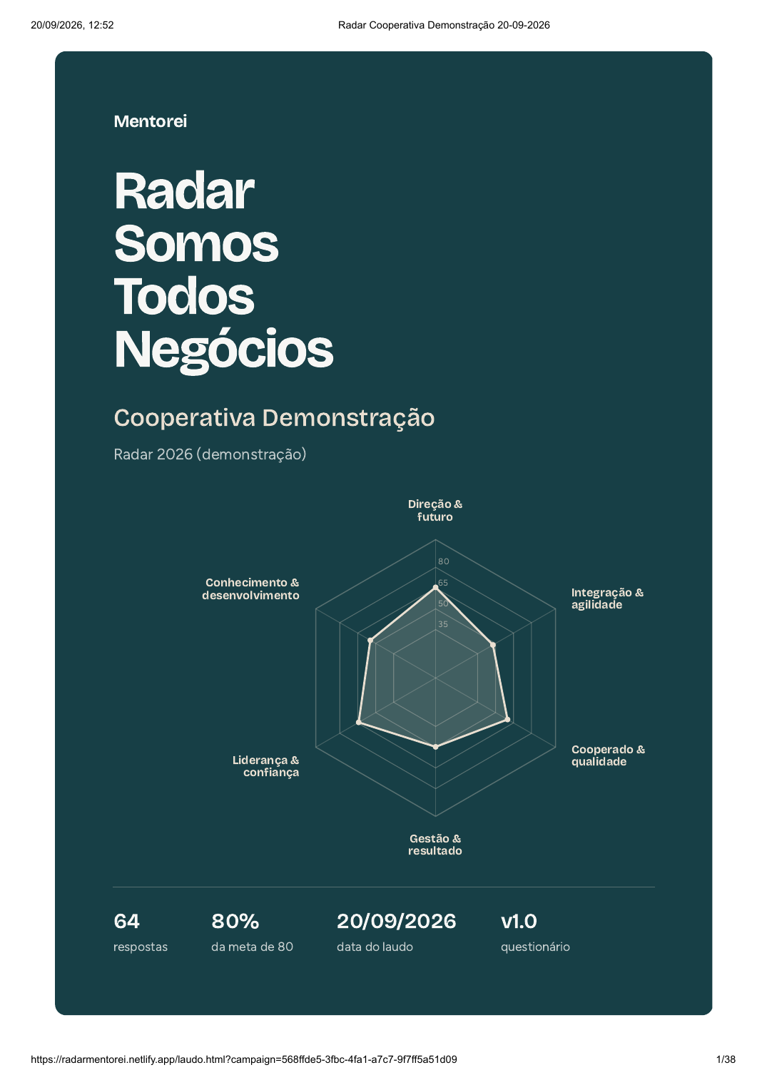 Capa do laudo Radar Somos Todos Negócios