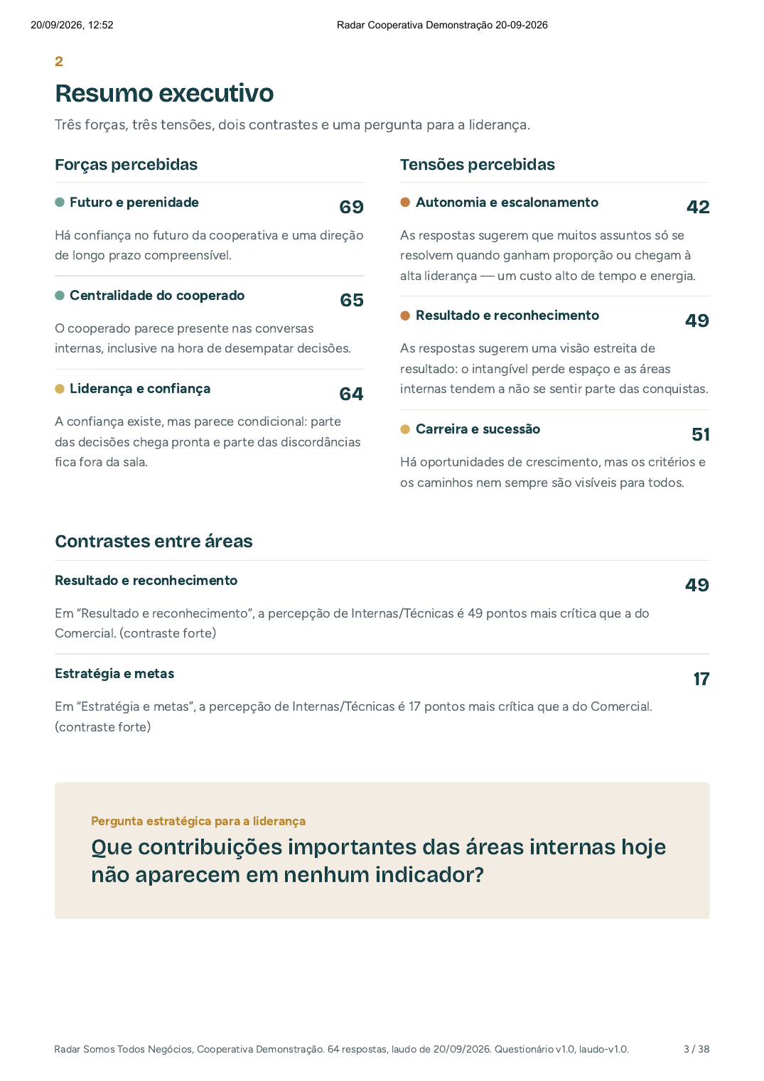 Resumo executivo do laudo